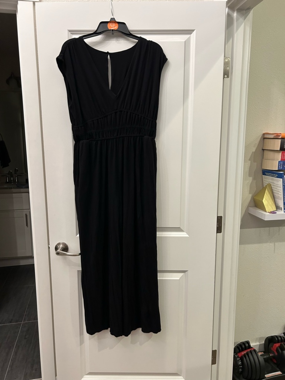 Old Navy Black V-Neck jumpsuit with Gathered Waist